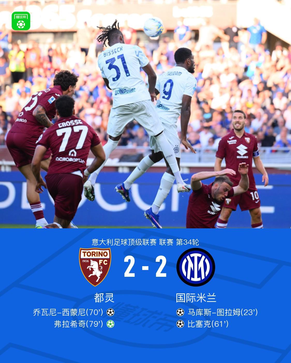 开云体育APP-剑南春丨国米2-2都灵，迪马尔科双助攻，图拉姆、比塞克建功